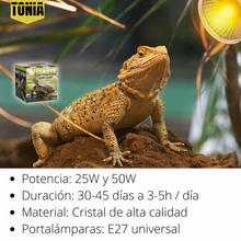 Bild im Galerie-Viewer laden, UVB 3.0 25W und 50W Lampe - Vollspektrum Sonnenlicht für Reptilien und Amphibien
